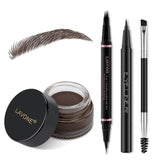 LAVONE kit cejas 2 en 1 con lápiz microblading para definición natural.