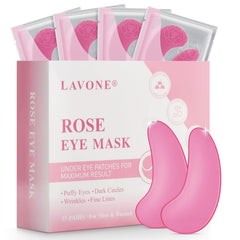 Parche ocular LAVONE con rosas, 15 pares para hidratación suave alrededor de los ojos.