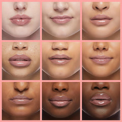 Closeup view of Cherry Vanilla gloss texture and shine on lips