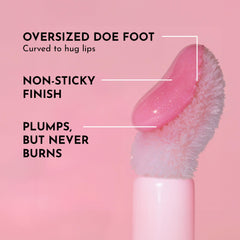 LAWLESS Forget the Filler Daisy Girl lip swatch reveals luminous gloss and hydration.