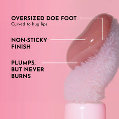 LAWLESS lip gloss layered over lipstick adds glass-like shine and fullness.