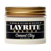 Layrite Cement Clay front view highlights extreme hold with a clean matte finish.