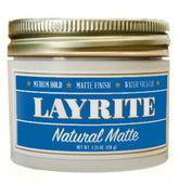 Layrite Natural Matte Cream bottle front view showing sleek packaging and matte finish.
