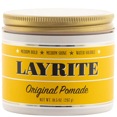 Layrite Original Pomade bottle on a counter for easy daily styling.