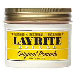 Layrite Original Pomade envase facilita uso diario y estilo duradero.