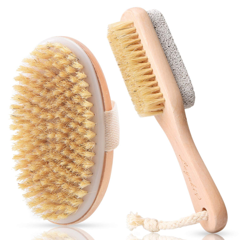 LAYUKI Cepillo corporal para uso en seco, exfolia y limpia los poros.