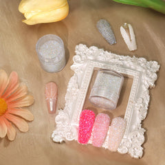 Laza burbujas de cristal para diseños de uñas.