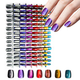 Laza cat eye press on nails with seven colors offering light shift shimmer for at home glamour