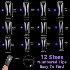 Laza extensiones acrílicas claras con acabado transparente y sin pliegues.