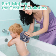 LCZLBath shower loofah blue color for refreshing shower routine.