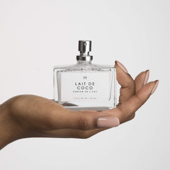 Le Monde Gourmand Lait de Coco layering with body oil visual suggests richer scent.