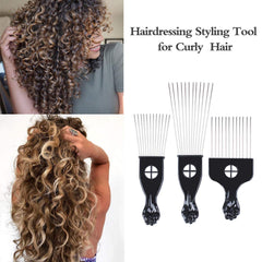 LEADUWAY hair pick ergonomic plastic handle for easy grip.