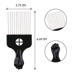LEADUWAY hair pick with plastic handle close-up for comfortable grip.