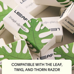 Leaf Shave recycling tin with blades ready for eco-friendly disposal.