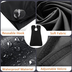 Leaflai beard bib apron neck-strap adjustment demonstrates secure, comfortable fit.