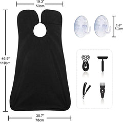 Leaflai beard bib apron nylon closeup highlighting smooth, waterproof surface for clean trims.