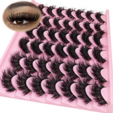 LEAFMOON wispy mink lashes close-up with cat-eye flare for natural drama