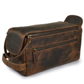 LEATHER VILLAGE travel toiletry bag front view for on-the-go organization