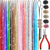LEDIZE hair tinsel kit with 20 colors for party-ready hairstyles