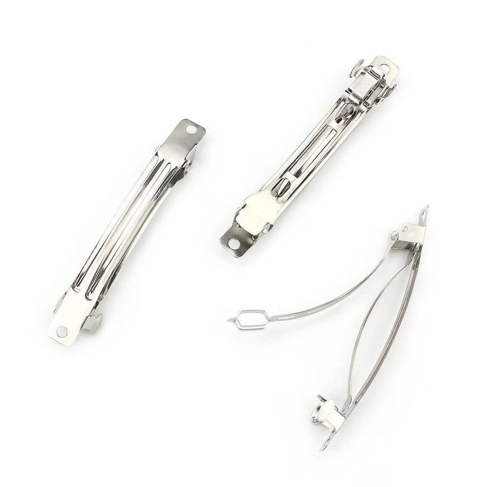 LEEFONE 80mm iron French barrette pack for DIY bows and styles.