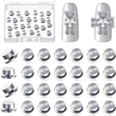 Leelosp spinning nail charms package with 30 pieces for varied manicures