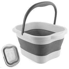 Leemeimei collapsible foot soak tub with handle, ready for portable spa use.