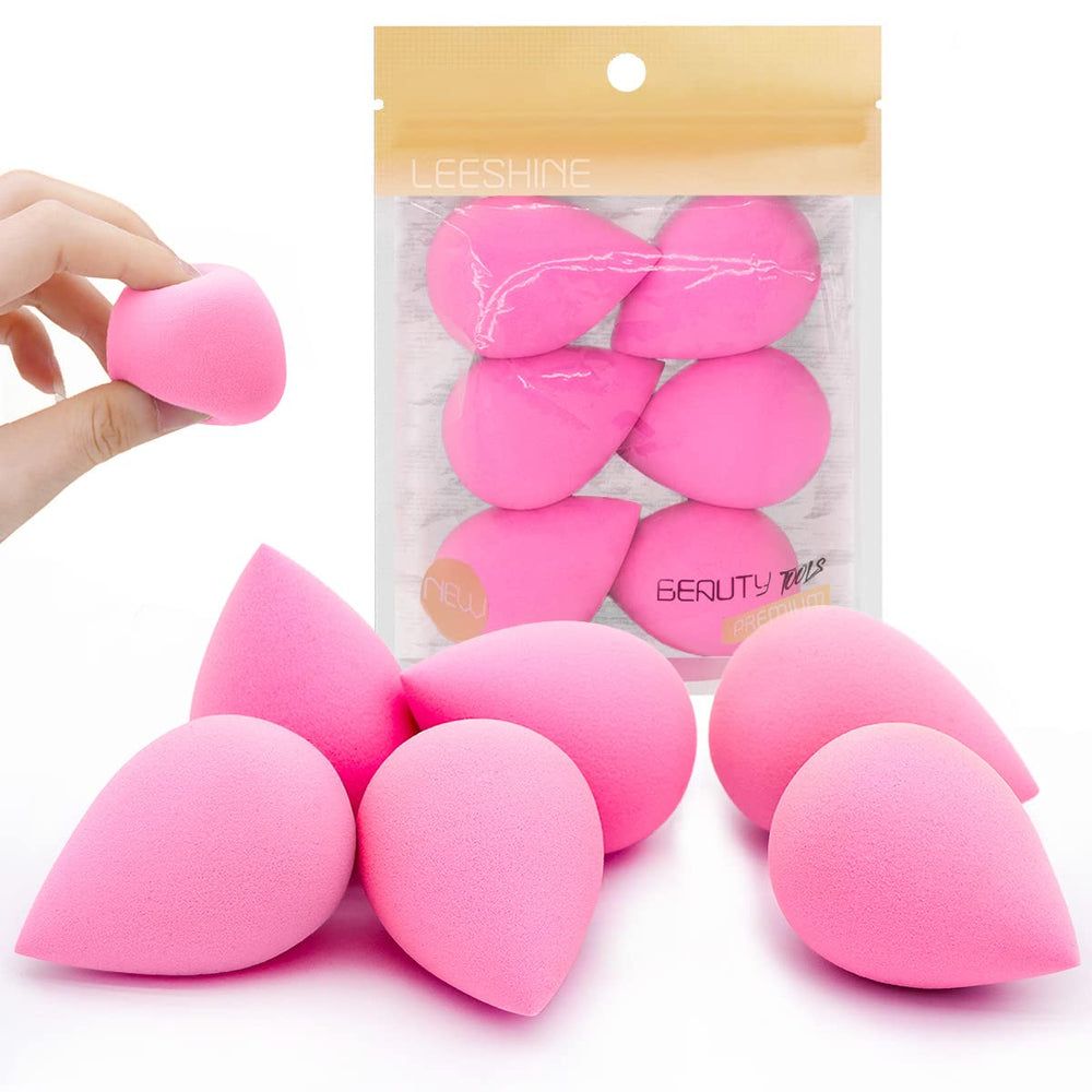 Leeshine 6-pcs makeup blender sponges set shown front view for seamless foundation blending.
