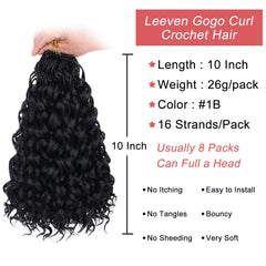 Leeven Gogo Curl crochet hair with 16 strands per pack for fuller looks