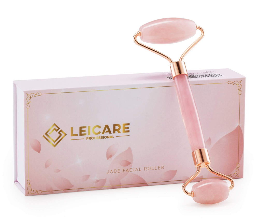 LeiCare Jade Roller for the forehead with rose quartz for a smooth touch and lift