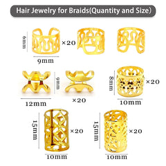 LEILEIXI anillos para trenzas oro ajustables, uso rápido y seguro.