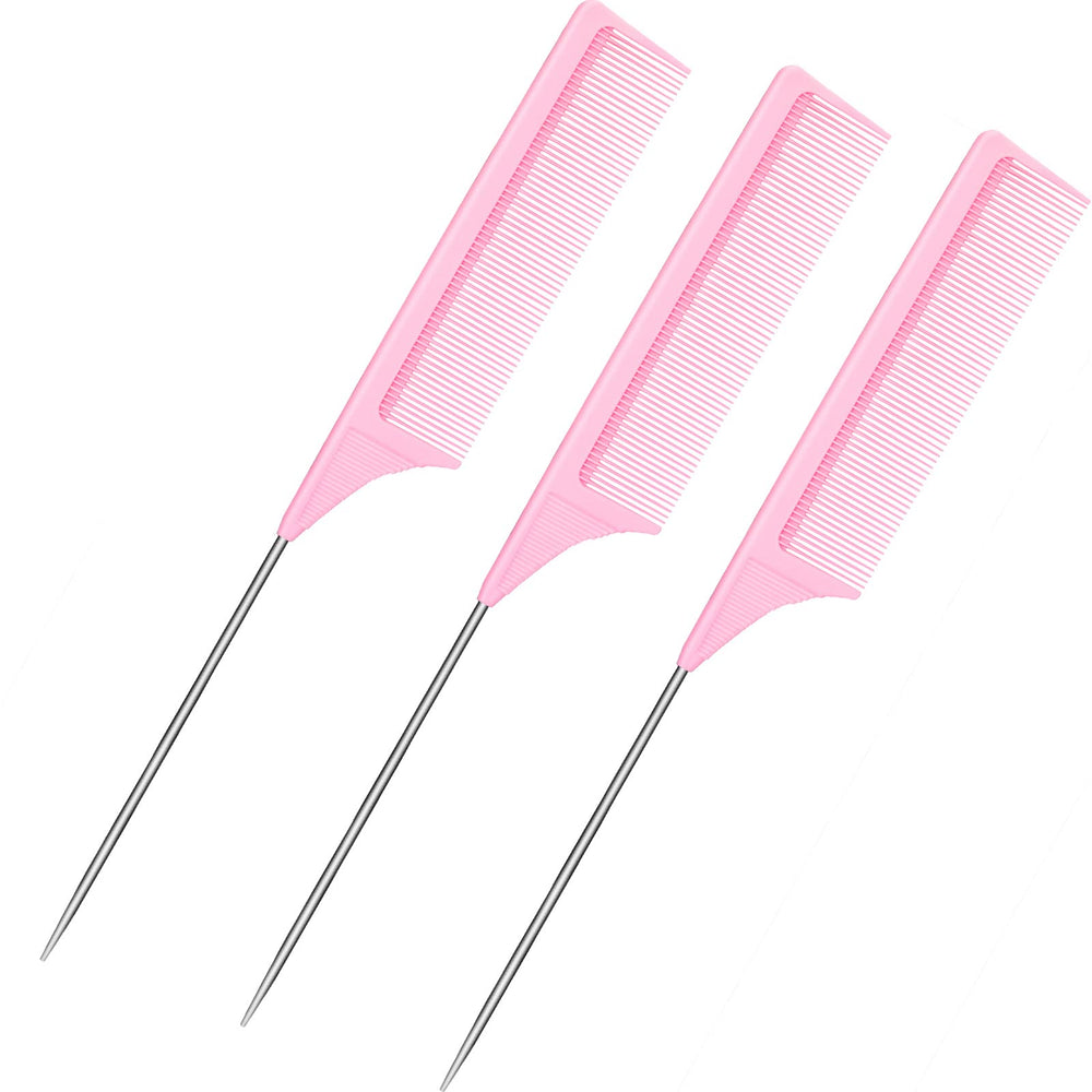 Leinuosen carbon fiber rat-tail comb for teasing hair with precise volume.