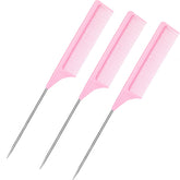 Leinuosen carbon fiber rat-tail comb for teasing hair with precise volume.