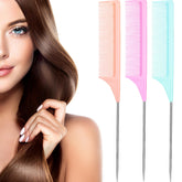 Leinuosen rat-tail comb in light blue for smooth backcombing and precise parting.
