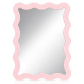 Leinuosen pink scalloped locker mirror with real glass for a crisp front view.
