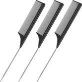 Leinuosen three-pack rat tail combs in black for versatile styling and parting.