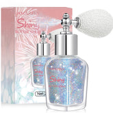 LemonSac Glint-Rainbow face glitter spray adds instant glow with a diamond-like sparkle.