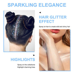 LemonSac Glint-Rainbow hair glitter spray adds sparkling strands without greasiness.