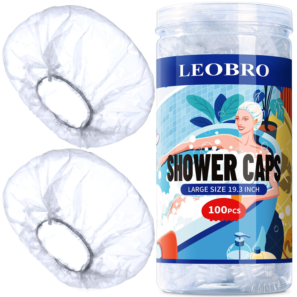 Gorro de ducha LEOBRO grande y transparente protege el cabello durante la ducha