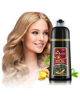 Leorx Hair Dye Shampoo bottle pour shows easy, mess-free color application