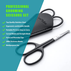 LePinko safety-tip clippers with rounded tip ideal for safe nose and ear grooming.