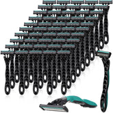 Leriton 50pcs disposable razors bulk, ready for quick head shaving on the go.