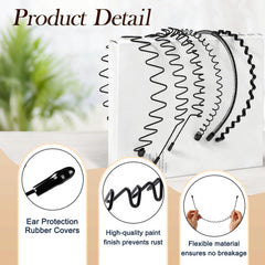 LERNOU metal headband with wavy design maintains style and grip