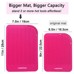 Lessmon mat provides professional protection for hot styling tools