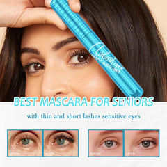 Lestpola Mascara brush application demonstrating volume for thinning lashes
