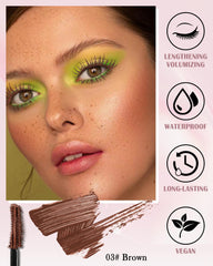 Lestpola Mascara Marrón Waterproof ofrece alargamiento con efecto abanico.