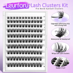 Leurforu wispy lash clusters ultra-light fibers highlight comfortable wear.
