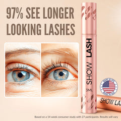 LeVaye Show Lash Serum wand demonstrates precise, day-to-day lash line application