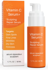 LeVaye Vitamin C Serum bottle closeup highlights brightening formula.
