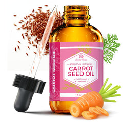 Leven Rose Aceite de Zanahoria en botella oscura para conservar su pureza y efectividad.