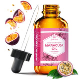 Leven Rose Aceite de maracuyá: frasco visto de frente para hidratación suave de la piel.